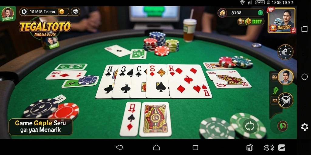 Screenshot gameplay Gaple di TEGALTOTO yang seru dan interaktif.